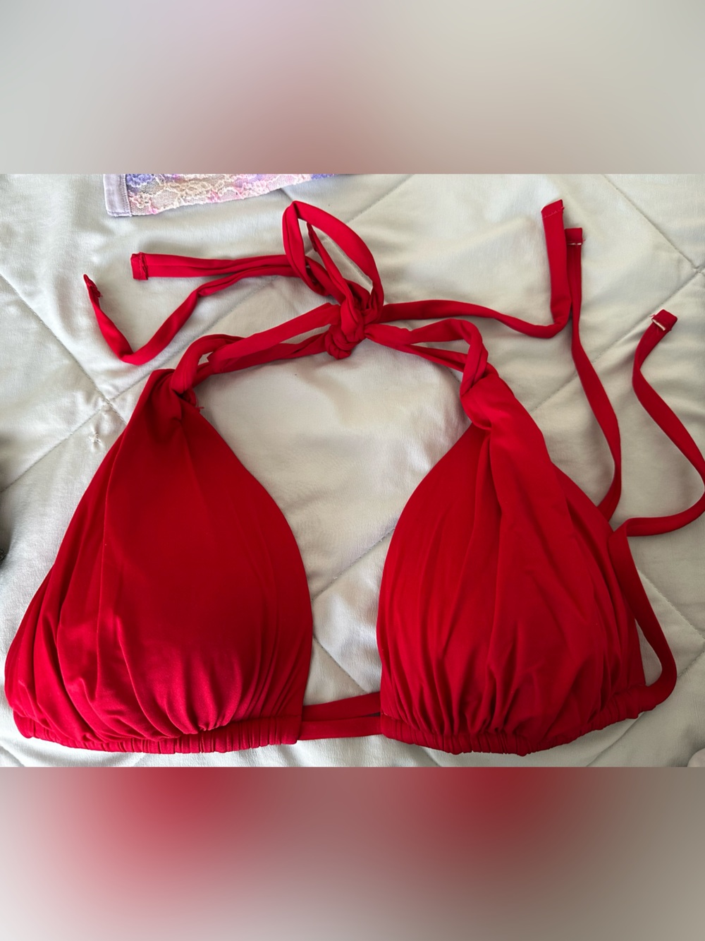 La Blanca Red Bikini Triangle Top Size 12